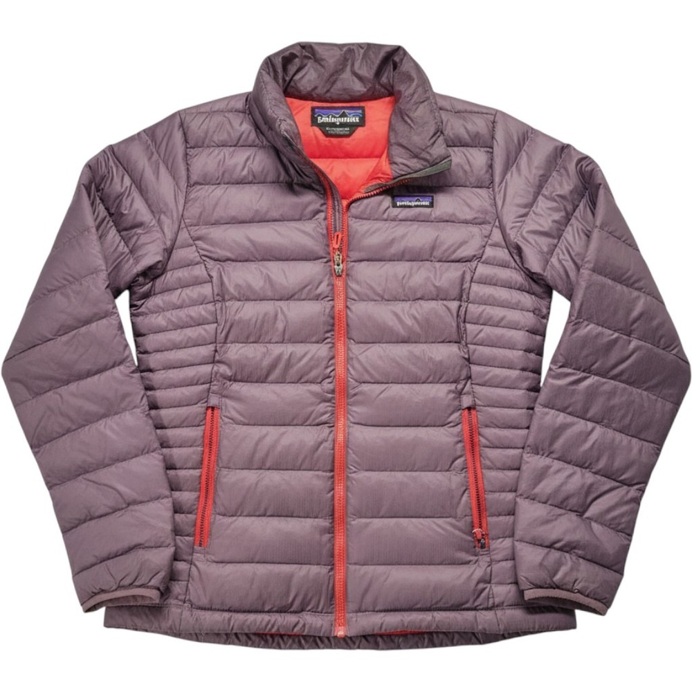 Patagonia Womens Down Sweater Jacket Purple Orange Puffer Full Zip Size Small